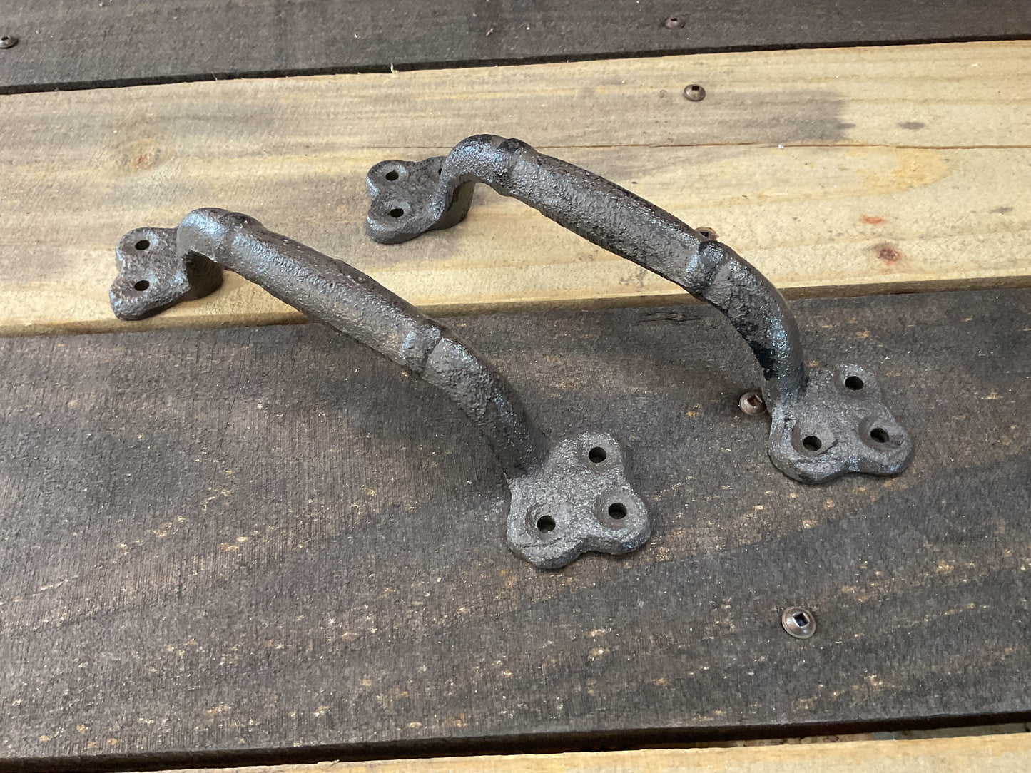 Set of 2 Large (8.5") Heavy Duty Strong Rustic Cast Iron Barn Pulls w/ Screws