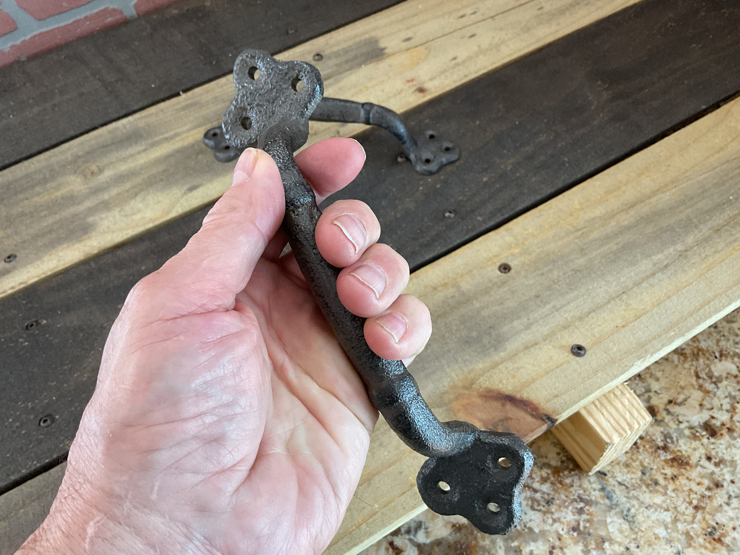 Set of 2 Large (8.5") Heavy Duty Strong Rustic Cast Iron Barn Pulls w/ Screws