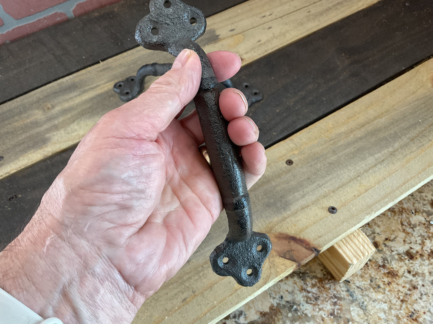 Set of 2 Large (8.5") Heavy Duty Strong Rustic Cast Iron Barn Pulls w/ Screws