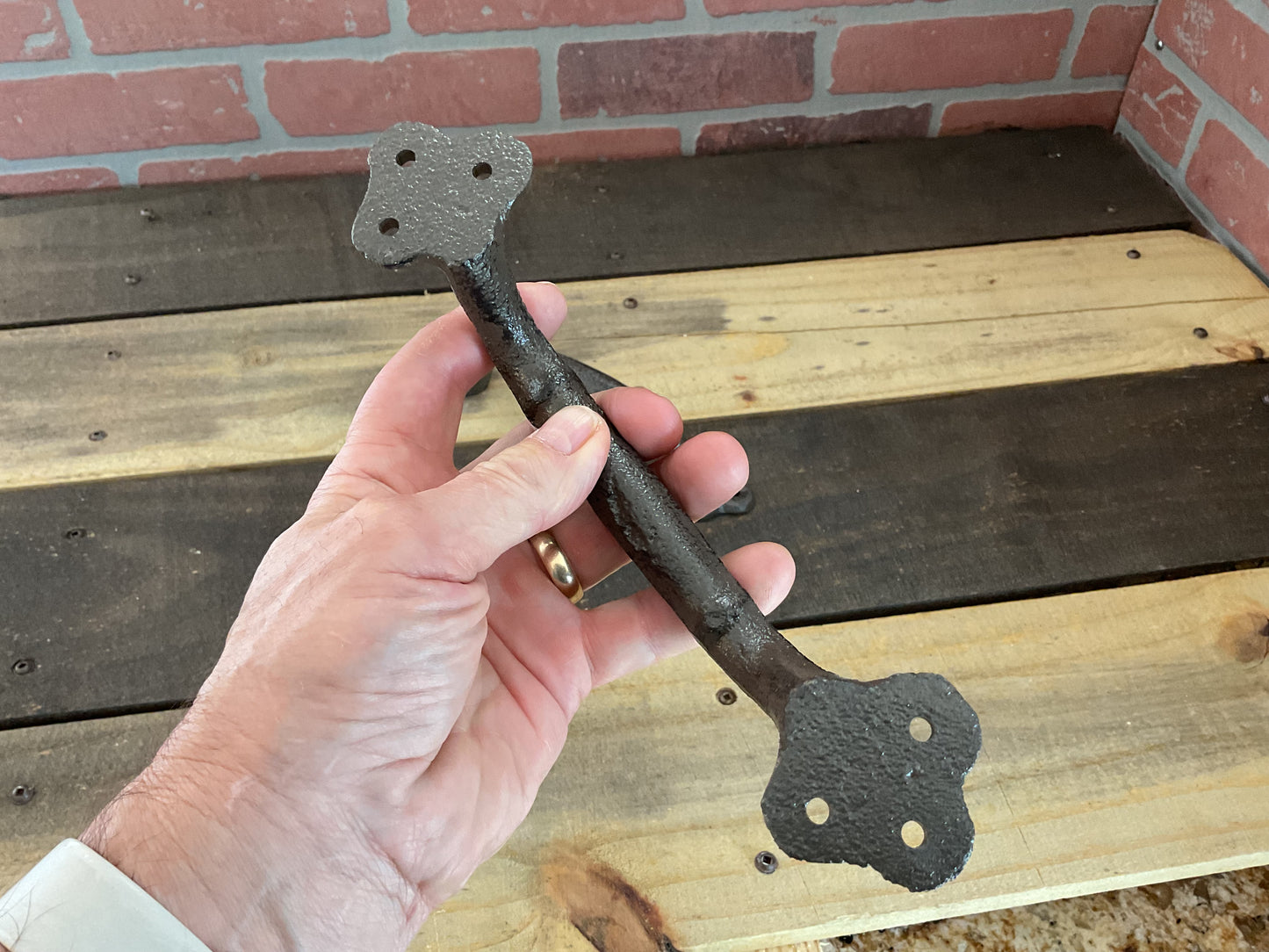 Set of 2 Large (8.5") Heavy Duty Strong Rustic Cast Iron Barn Pulls w/ Screws