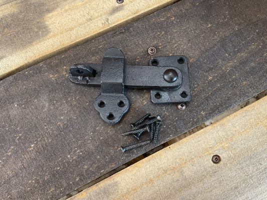 Vintage Style Black Cast Iron Door Latch w/ Screws
