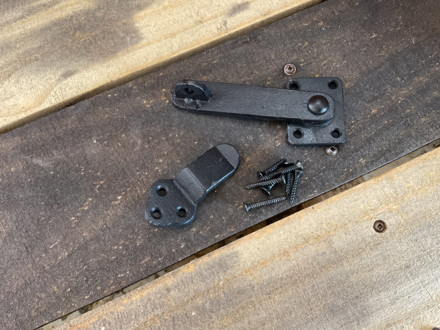 Vintage Style Black Cast Iron Door Latch w/ Screws