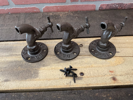 Set of 3 Cast Iron Faucet Style Home Decor Pulls
