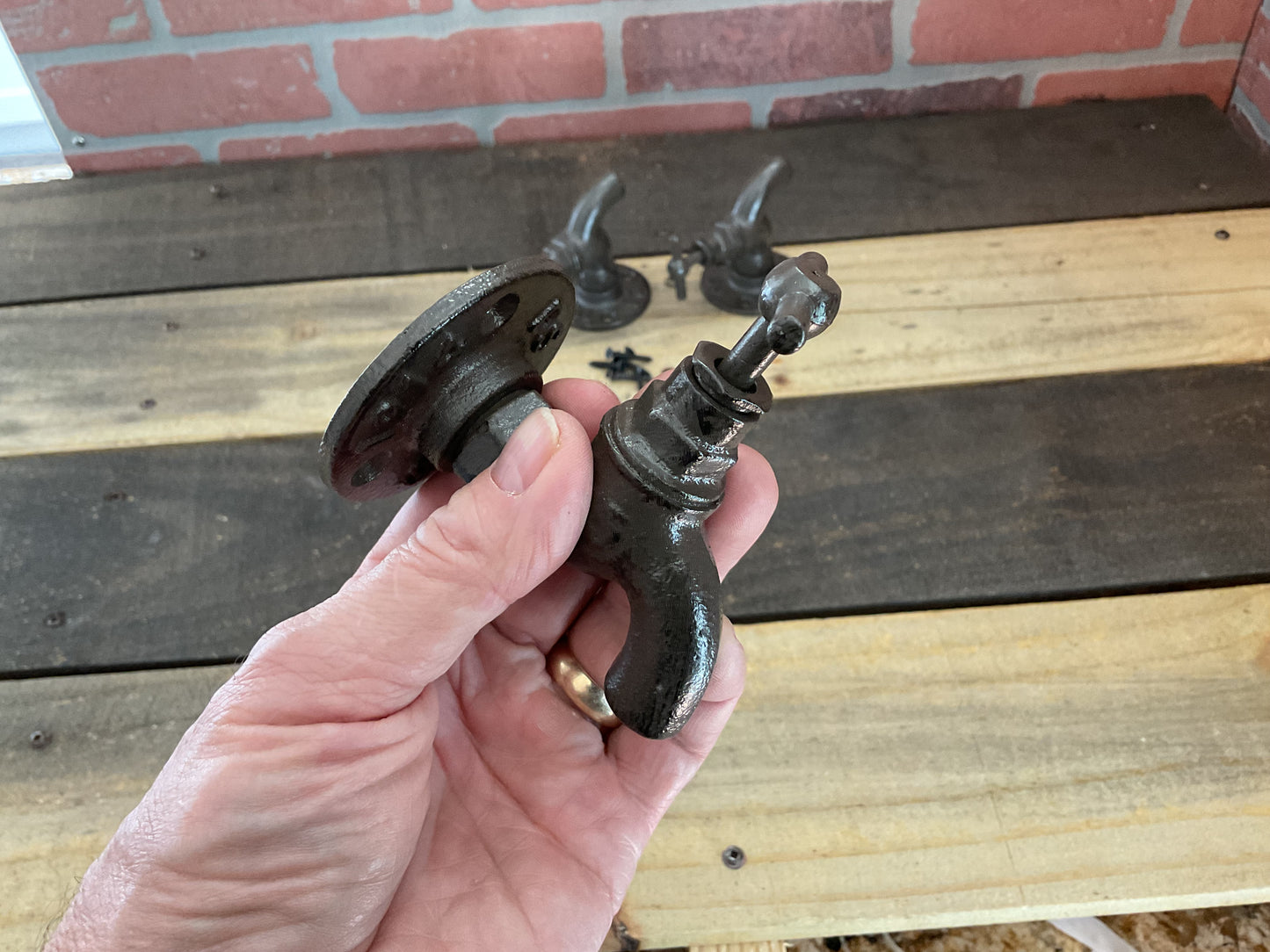 Set of 3 Cast Iron Faucet Style Home Decor Pulls
