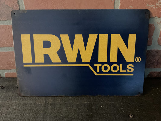 Vintage Patina Style 12"x8" Irwin Tools Sign Great for the Garage.