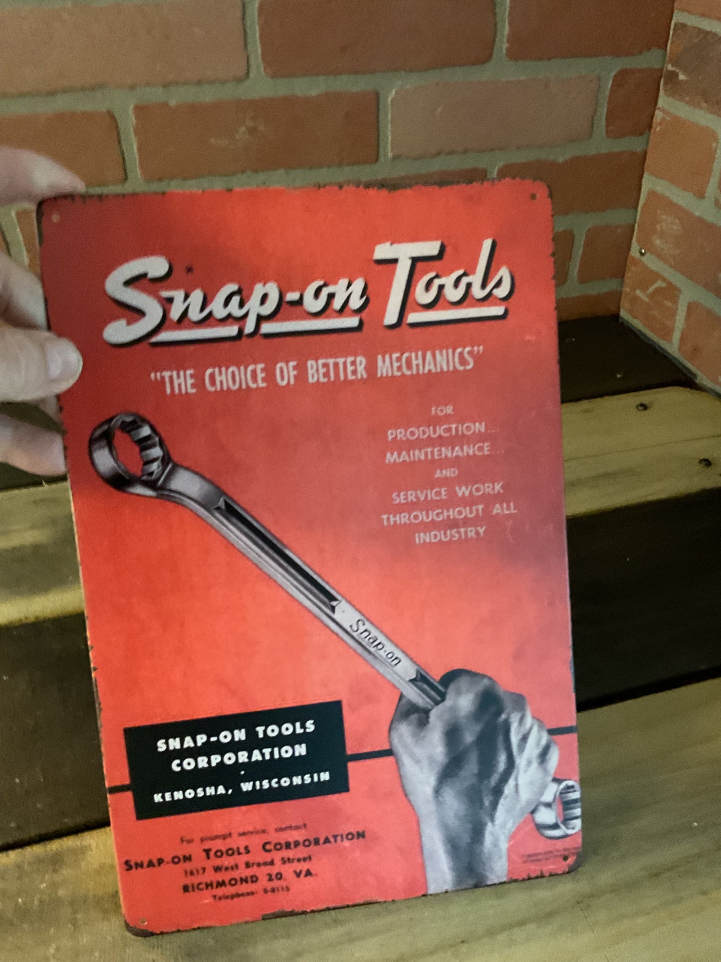8"x12" Vintage Style Snap On Tools Advertising Sign