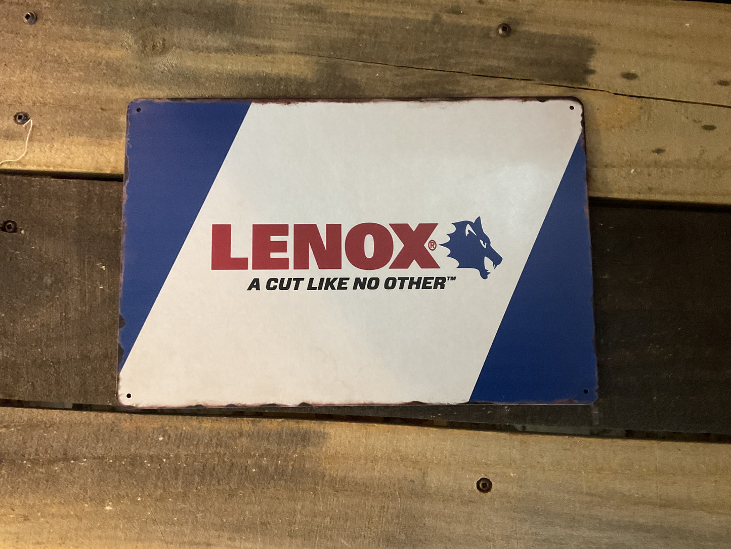 8"X12" Vintage Style Lenox Tools "A Cut Like No Other" Advertising Sign
