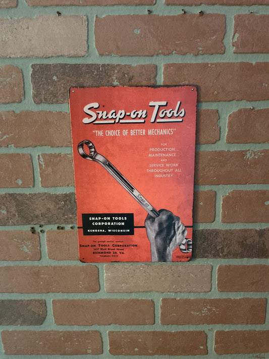 8"x12" Vintage Style Snap On Tools Advertising Sign