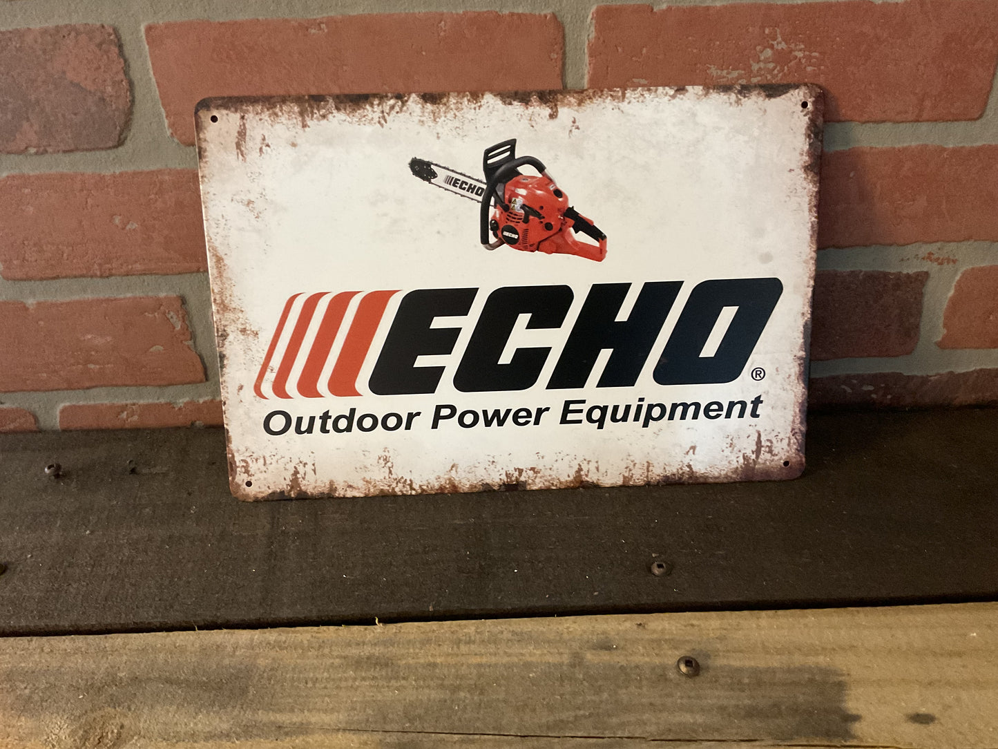 12"x8" Vintage Patina Style ECHO Outdoor Power Equipmant Advertising Sign