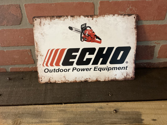 12"x8" Vintage Patina Style ECHO Outdoor Power Equipmant Advertising Sign