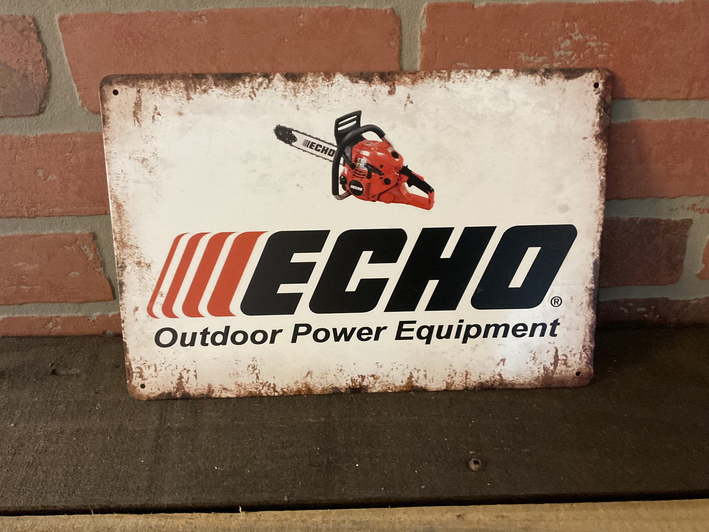 12"x8" Vintage Patina Style ECHO Outdoor Power Equipmant Advertising Sign
