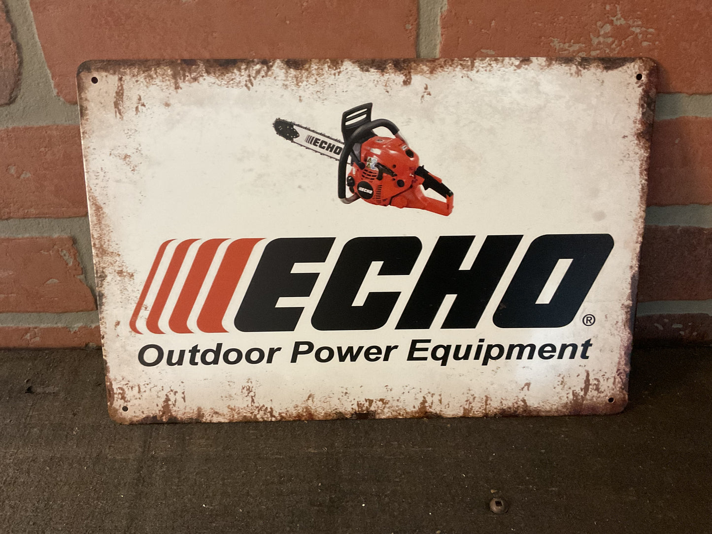 12"x8" Vintage Patina Style ECHO Outdoor Power Equipmant Advertising Sign