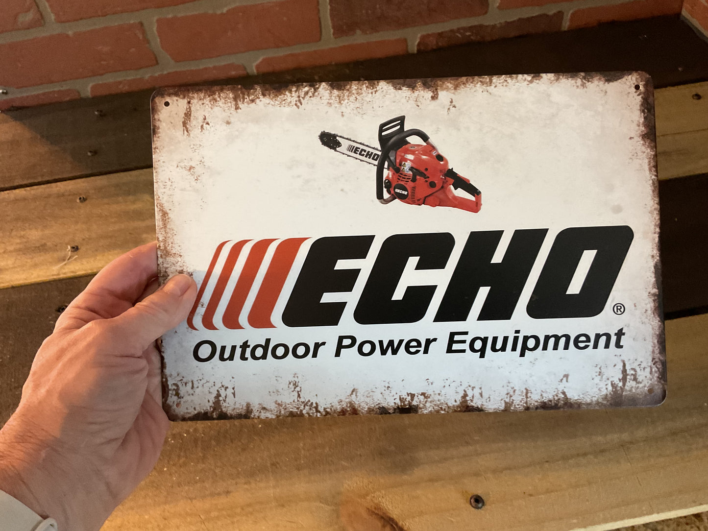 12"x8" Vintage Patina Style ECHO Outdoor Power Equipmant Advertising Sign