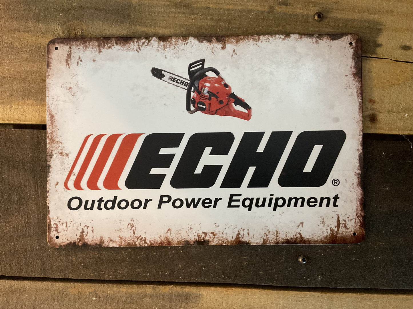 12"x8" Vintage Patina Style ECHO Outdoor Power Equipmant Advertising Sign