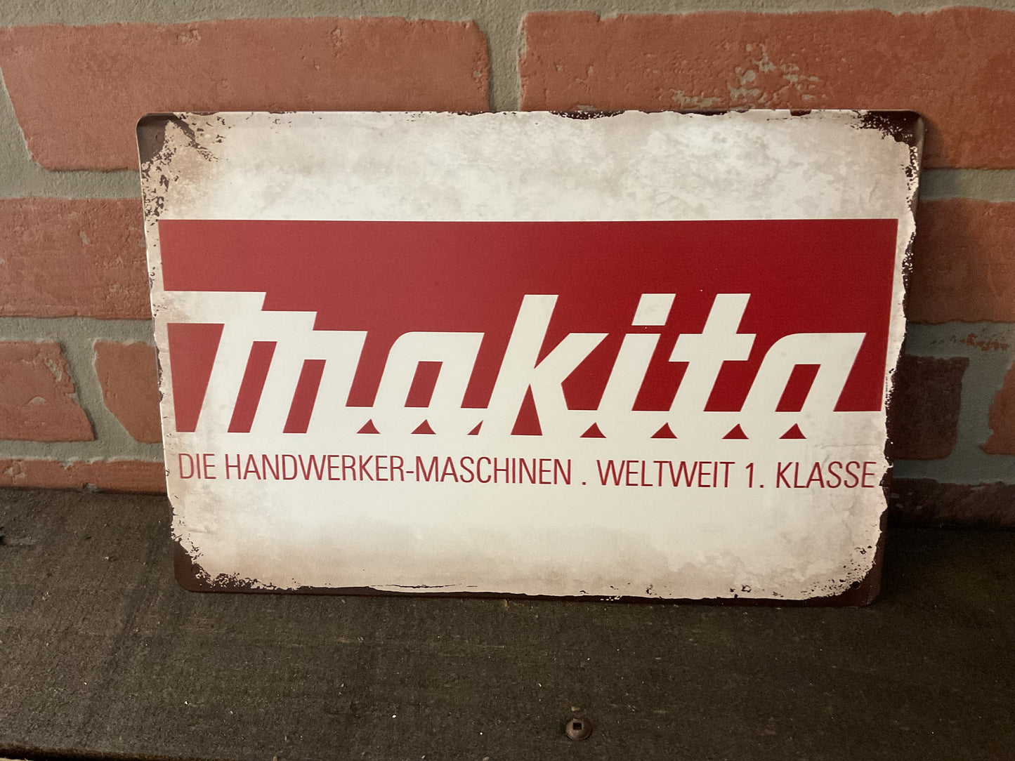12"x8" Vintage Style Makita "German Style" 2 Tone Advertising Sign