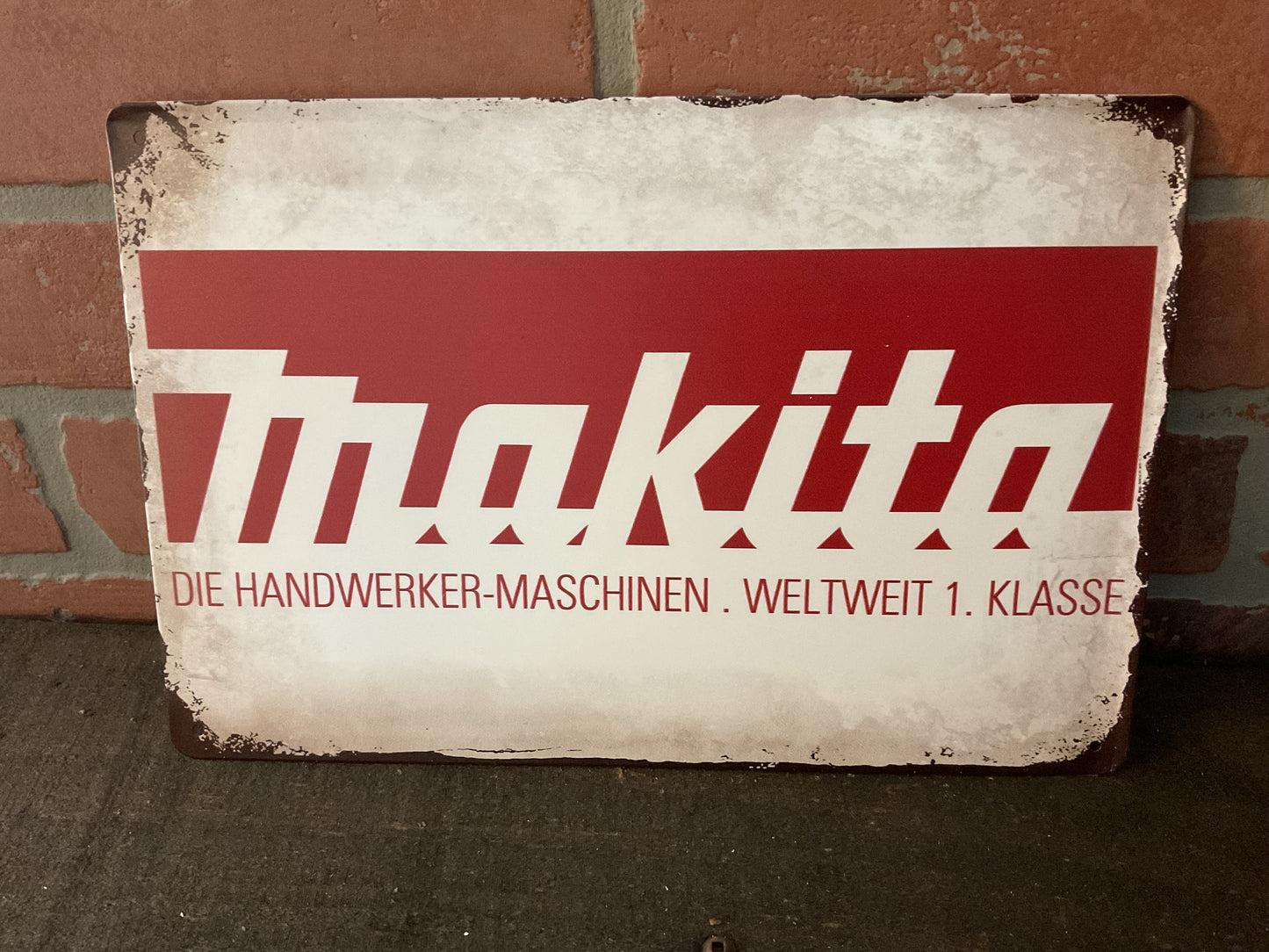 12"x8" Vintage Style Makita "German Style" 2 Tone Advertising Sign
