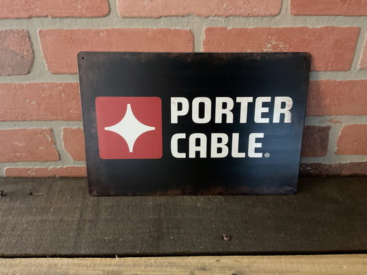 8"X12" Vintage Patina Style 12 Porta Cable Tools Advertising Sign