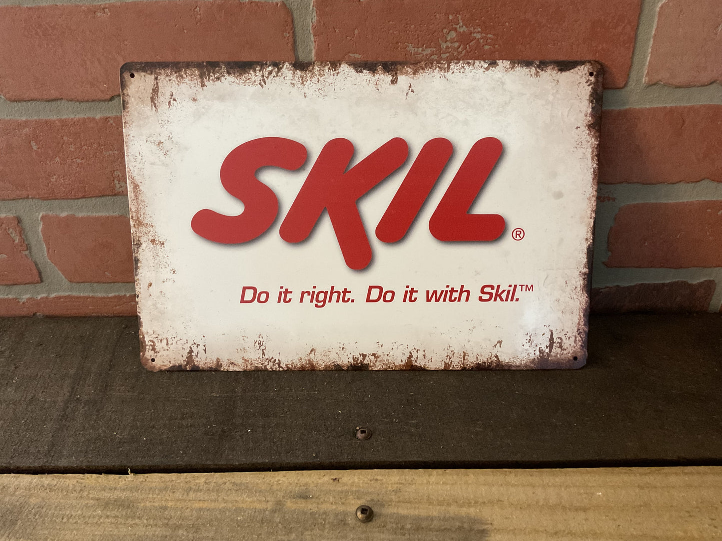12"x8" Vintage Patina Style Skil "Do it with Skil" Tools Sign
