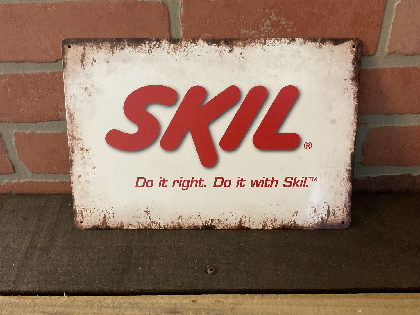 12"x8" Vintage Patina Style Skil "Do it with Skil" Tools Sign