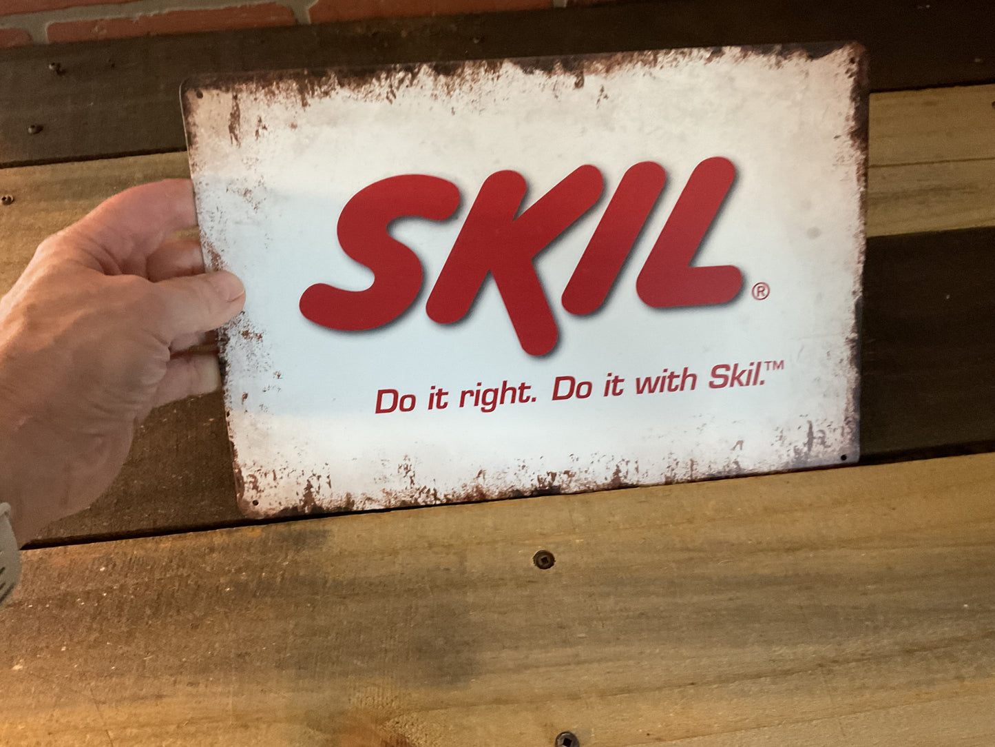 12"x8" Vintage Patina Style Skil "Do it with Skil" Tools Sign