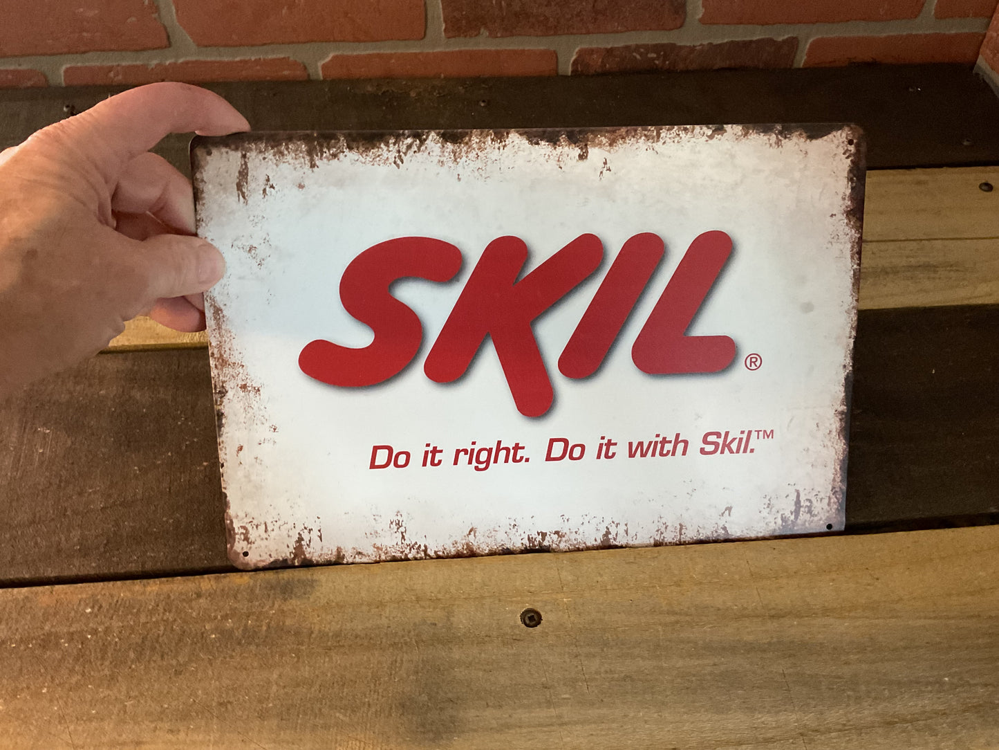 12"x8" Vintage Patina Style Skil "Do it with Skil" Tools Sign