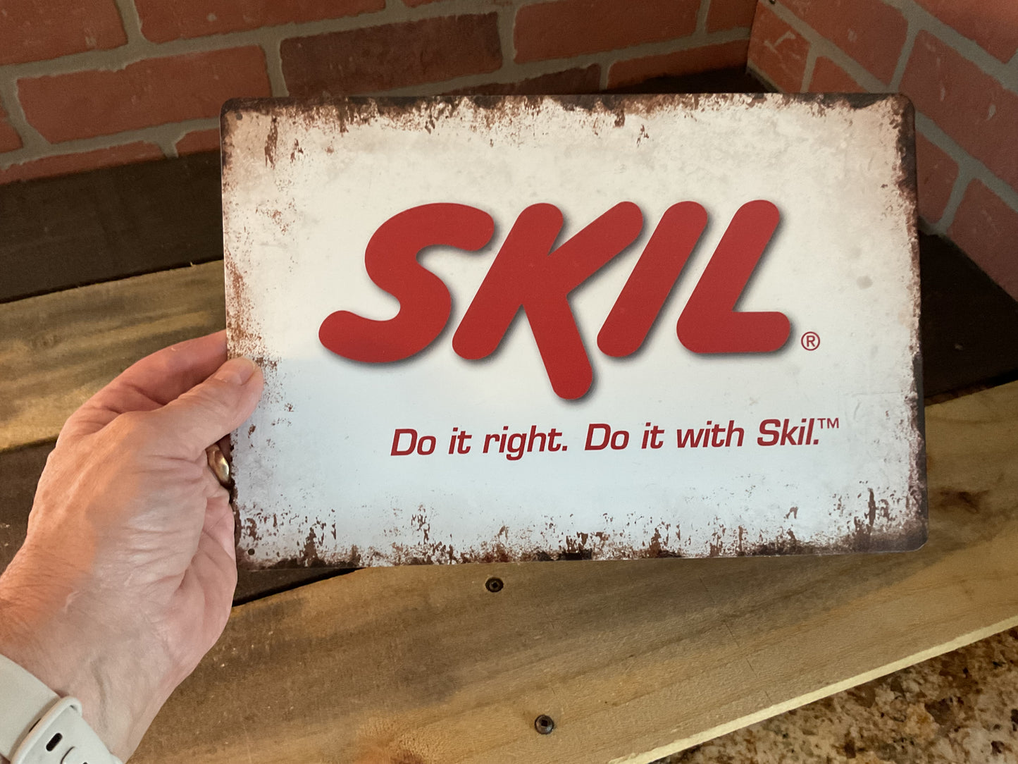 12"x8" Vintage Patina Style Skil "Do it with Skil" Tools Sign