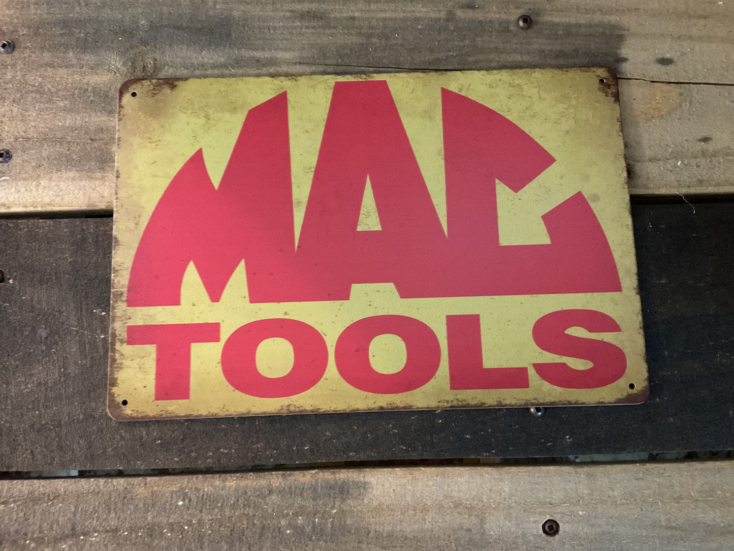 12"x8" Vintage Patina Style MAC Tools Advertising Sign