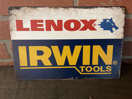 8"X12" Vintage Patina Style Lenox Irwin Tools Advertising Sign