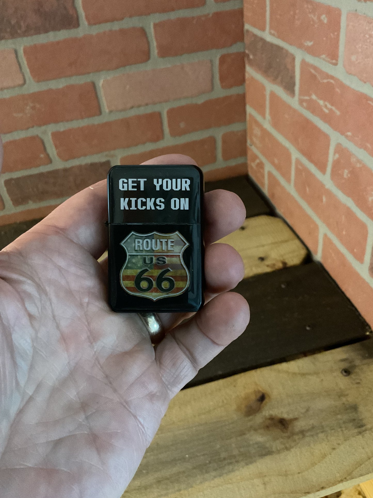 High Quality " Get your kicks on RT 66" 4" Locking Knife and Lighter Gift Set