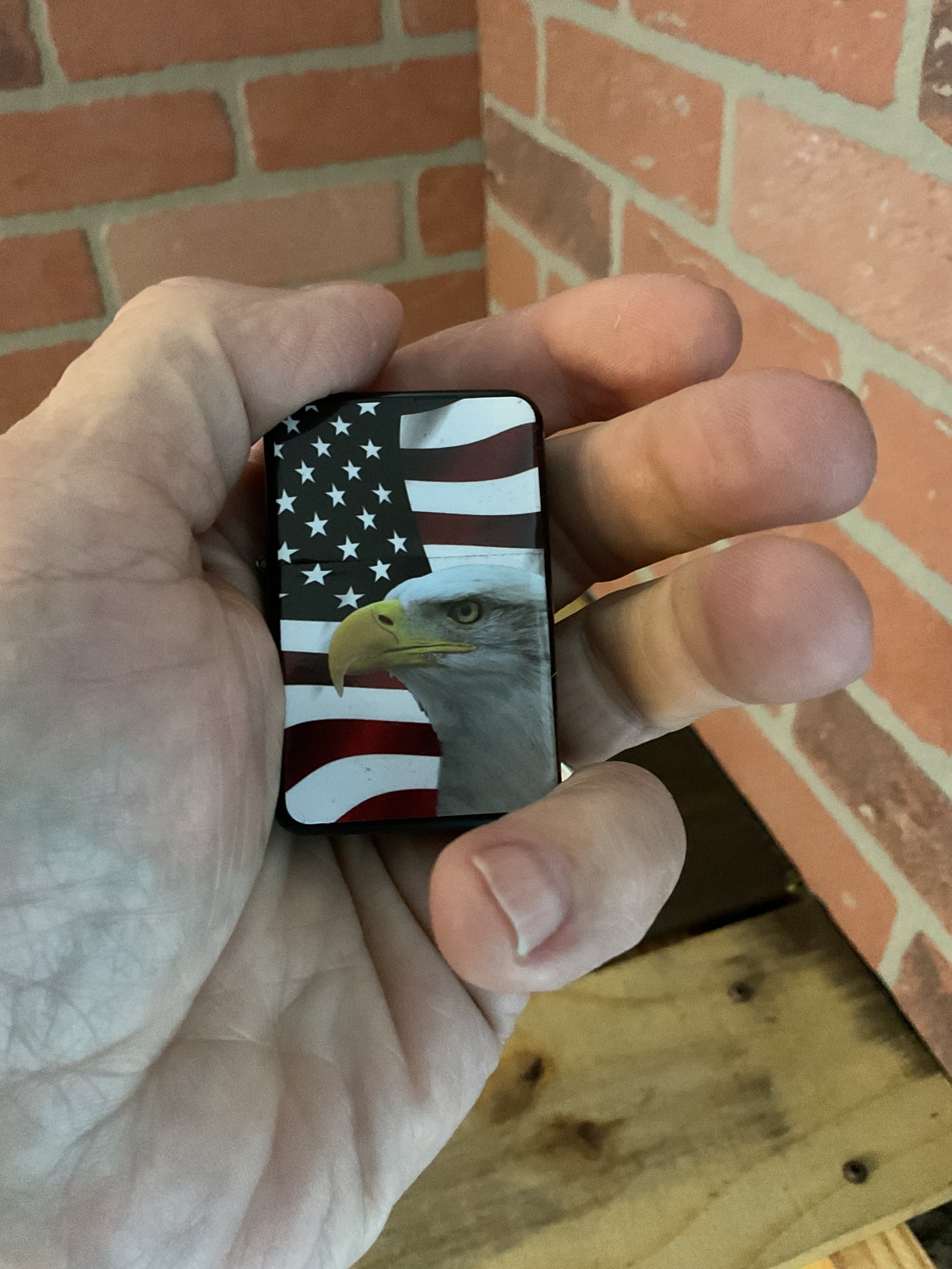 High Quality 4" American Flag & Eagle Locking Knife and Lighter Gift Set