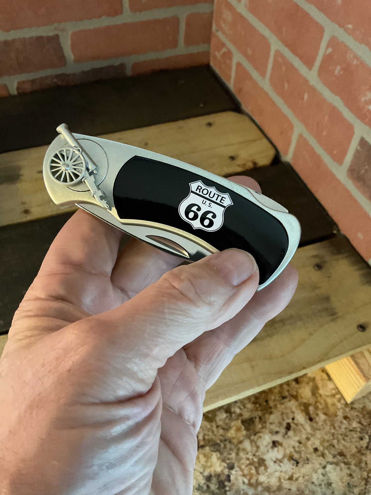 High Quality Black Rt 66 4" Locking Knife & Lighter Box Set Makes a Great Gift!