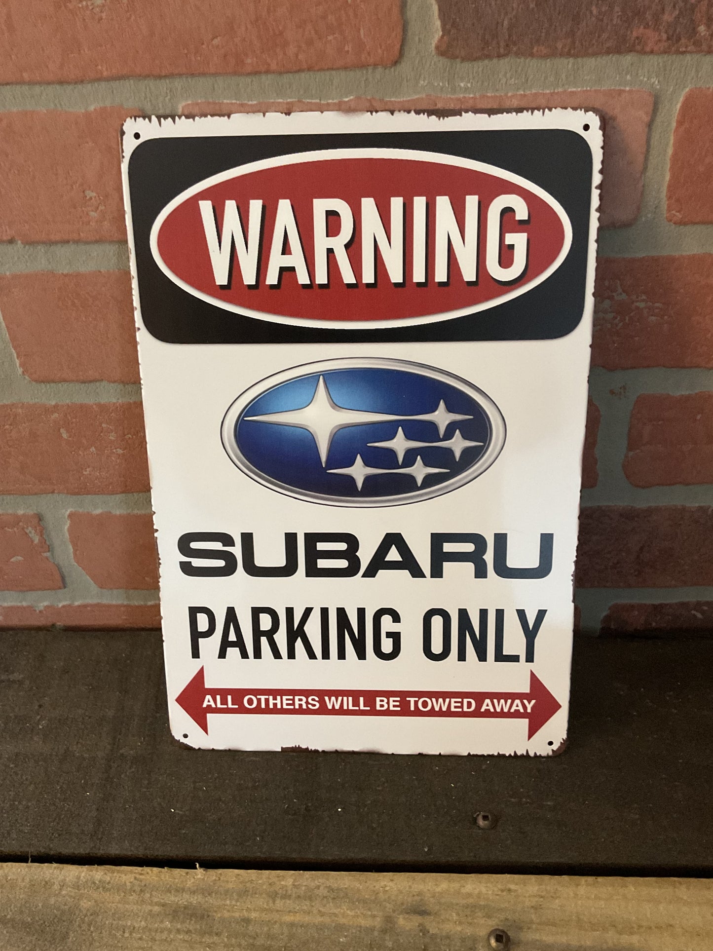 8"x12 Vintage Style "Subaru Parking Only" Sign. Makes a Great Gift
