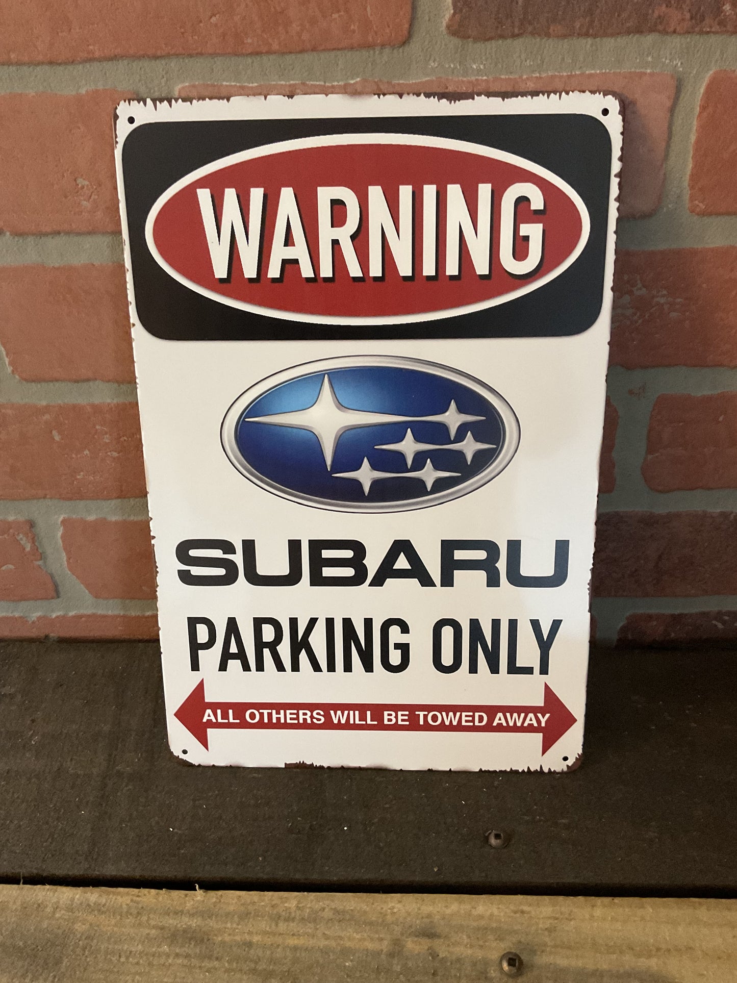 8"x12 Vintage Style "Subaru Parking Only" Sign. Makes a Great Gift