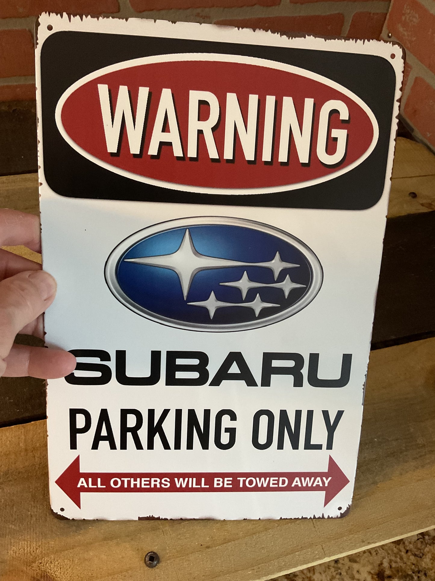 8"x12 Vintage Style "Subaru Parking Only" Sign. Makes a Great Gift