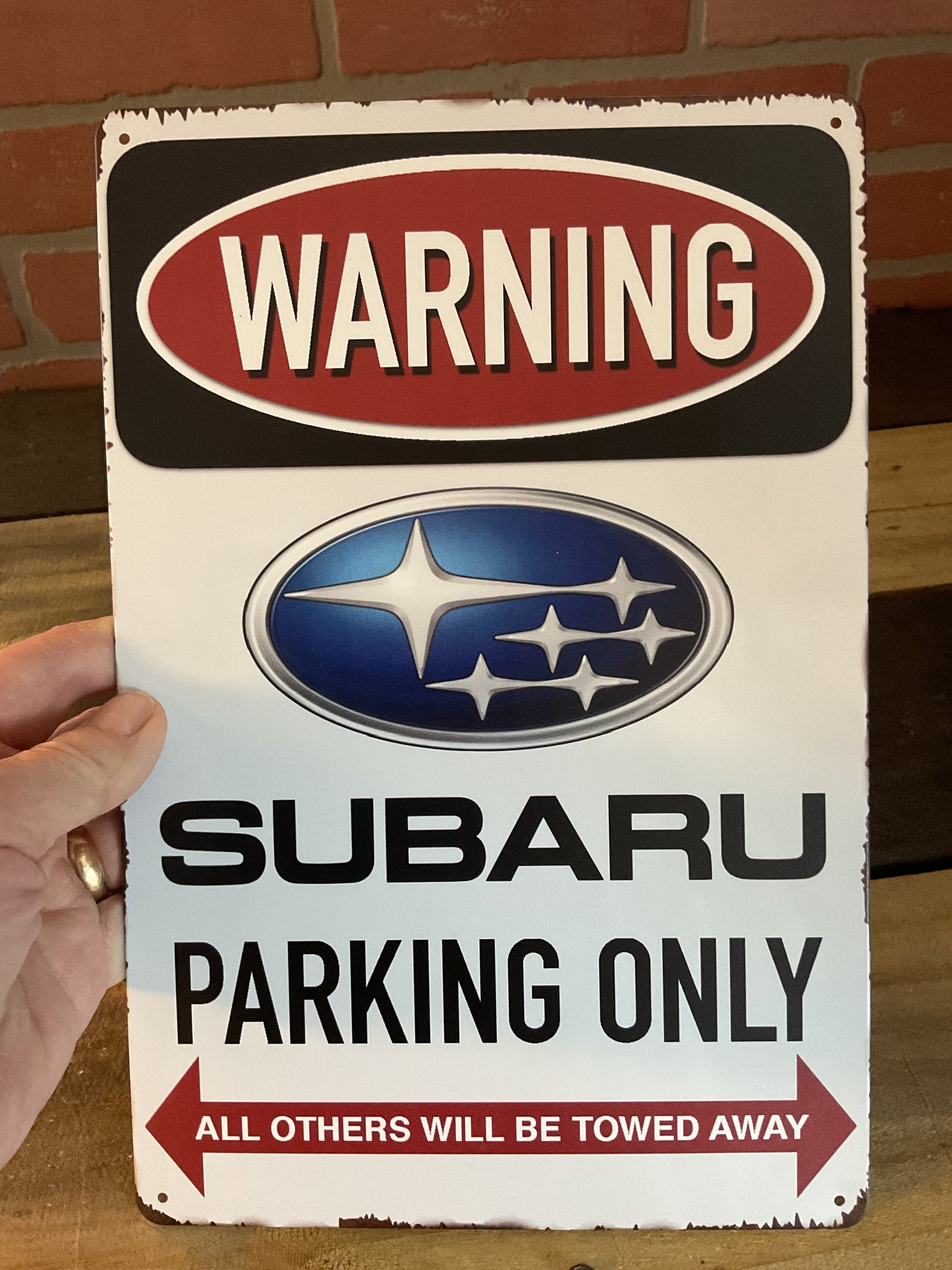8"x12 Vintage Style "Subaru Parking Only" Sign. Makes a Great Gift