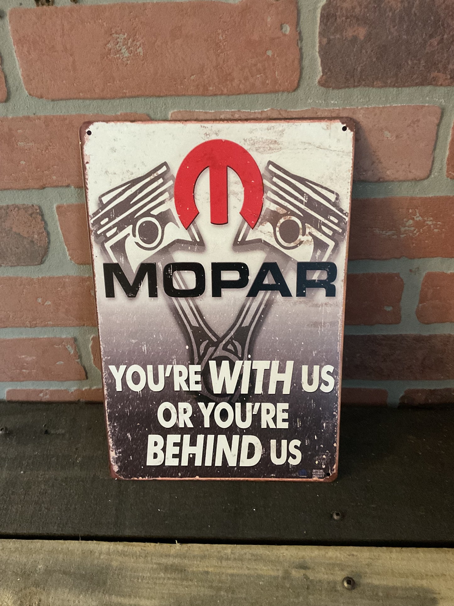Vintage Style 8"X12" "You're either with us or against us" Tin Mopar Sign