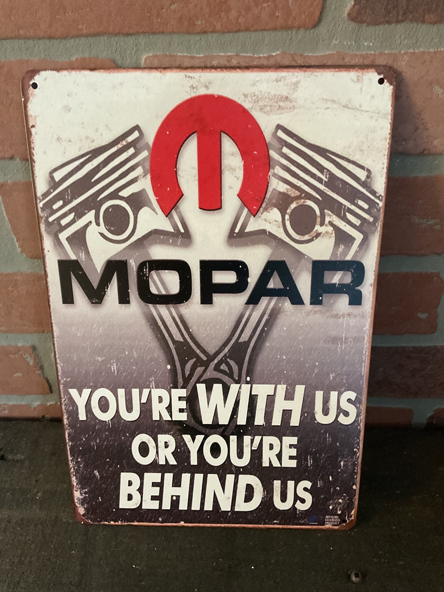 Vintage Style 8"X12" "You're either with us or against us" Tin Mopar Sign
