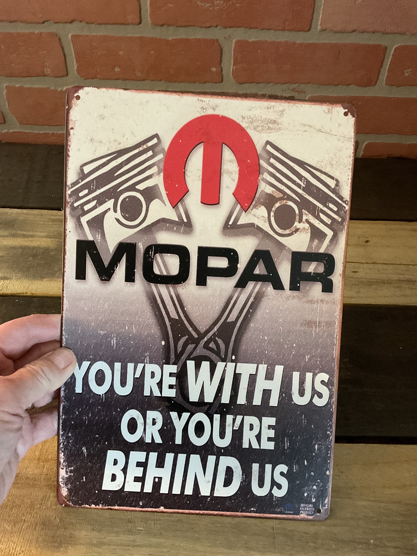 Vintage Style 8"X12" "You're either with us or against us" Tin Mopar Sign
