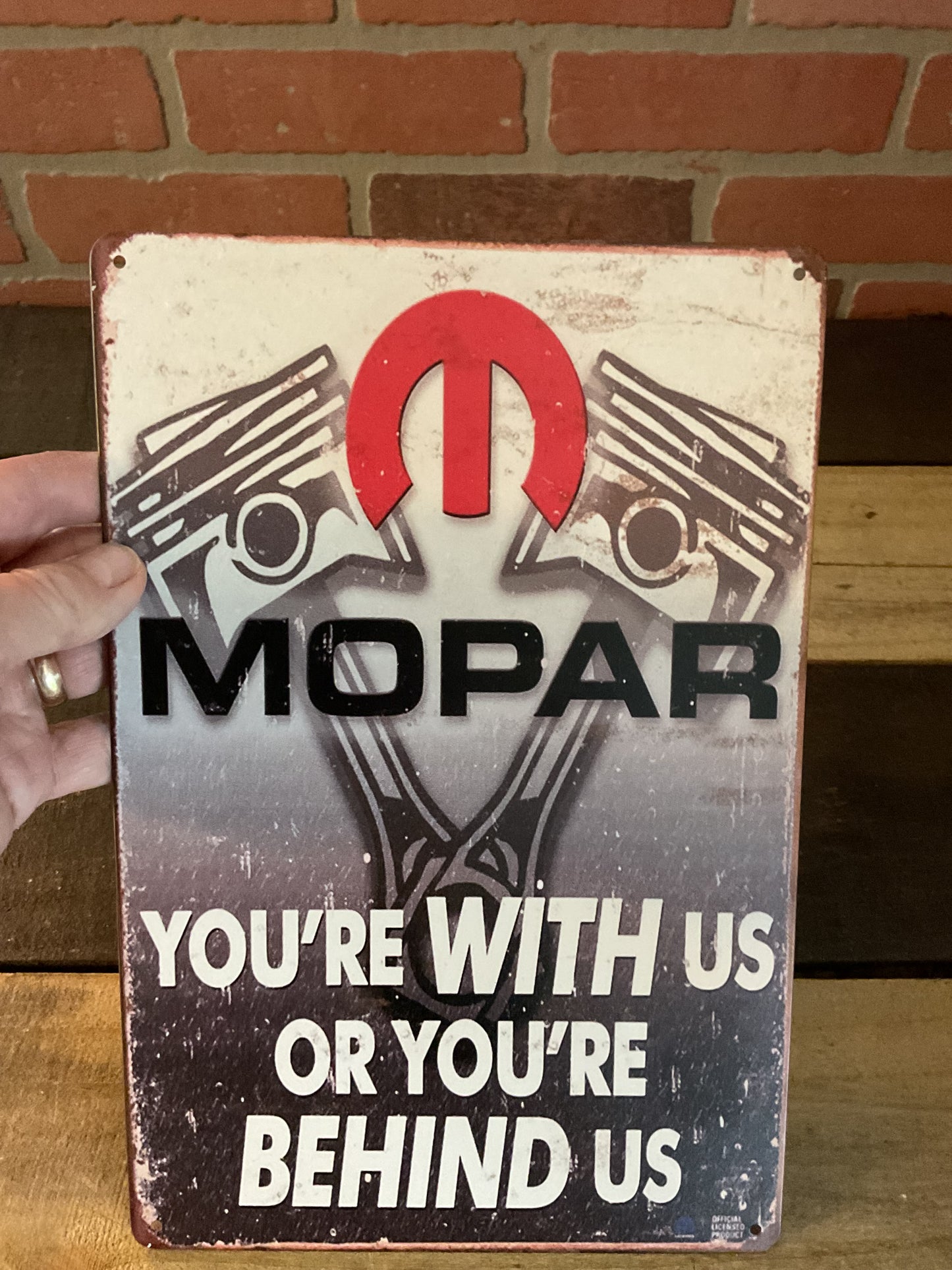 Vintage Style 8"X12" "You're either with us or against us" Tin Mopar Sign