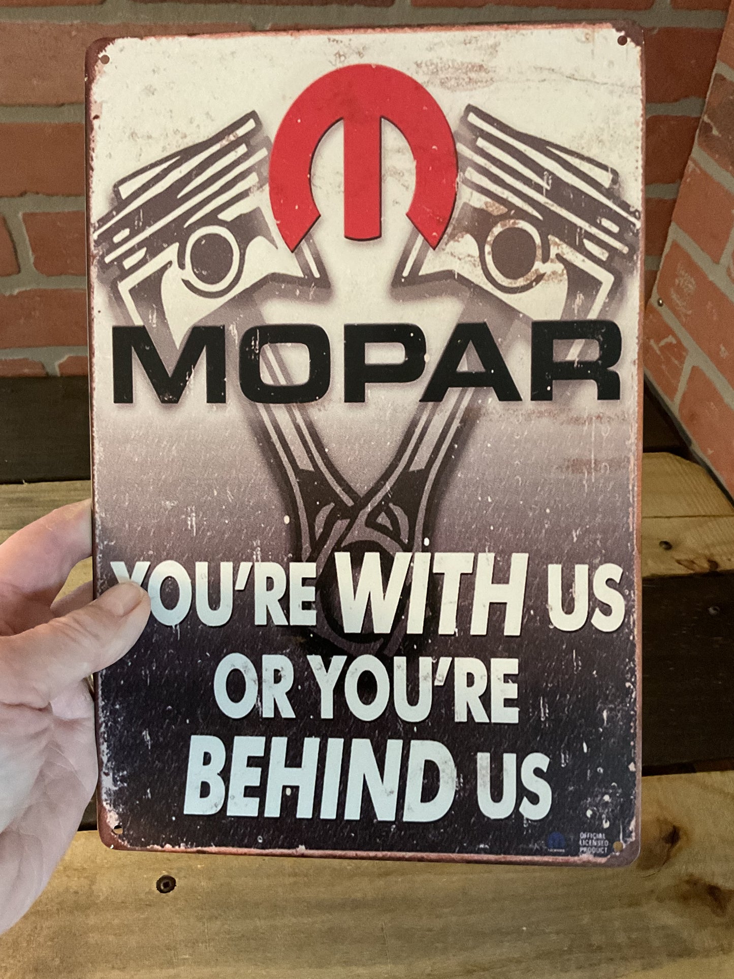 Vintage Style 8"X12" "You're either with us or against us" Tin Mopar Sign