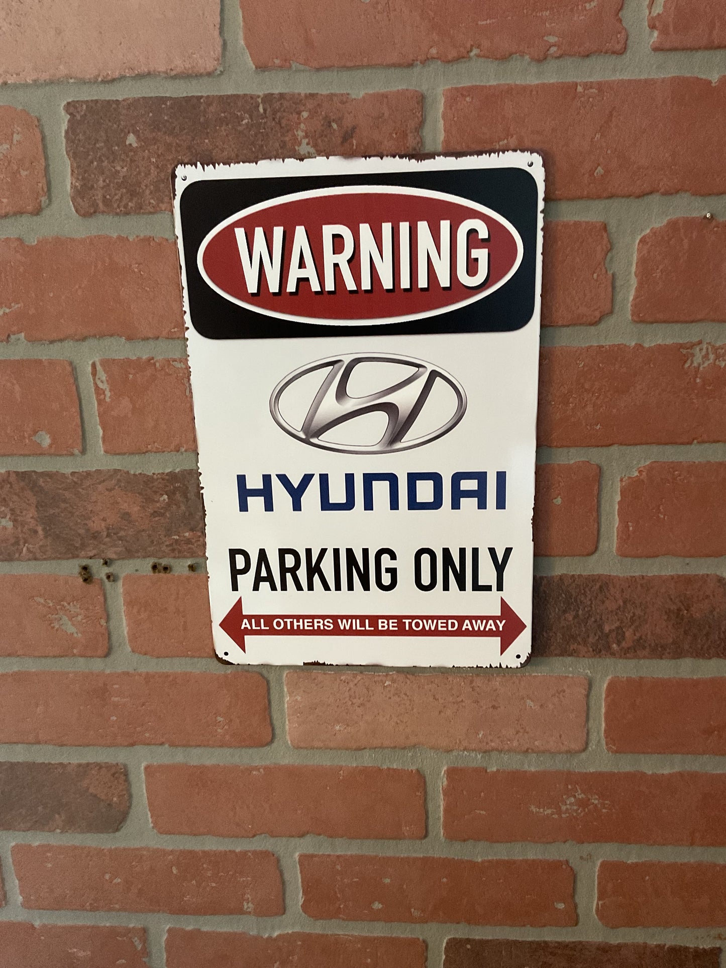 8"X 12" Vintage Patina Style WARNING "Hyundai Parking Only" Sign
