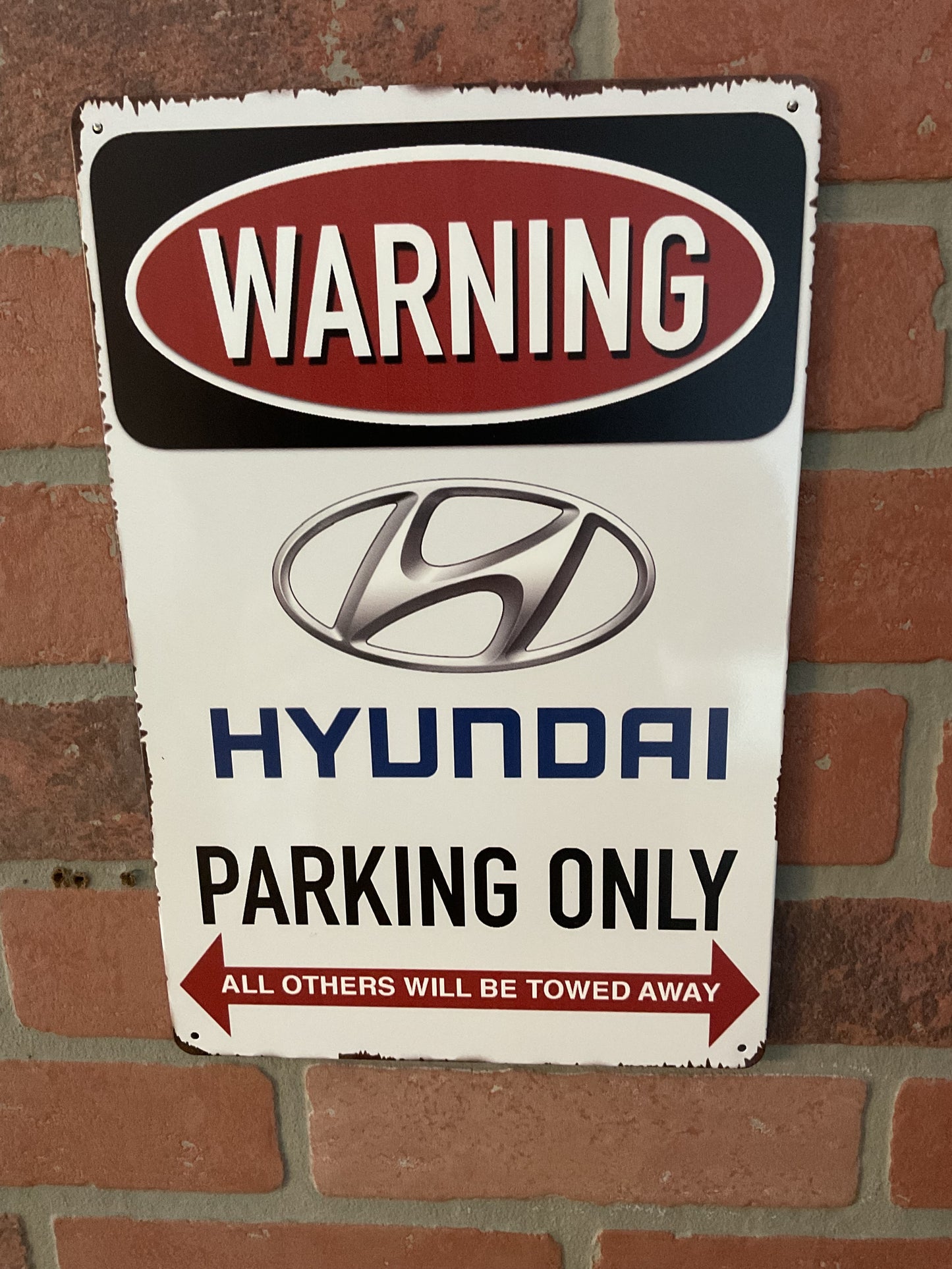 8"X 12" Vintage Patina Style WARNING "Hyundai Parking Only" Sign