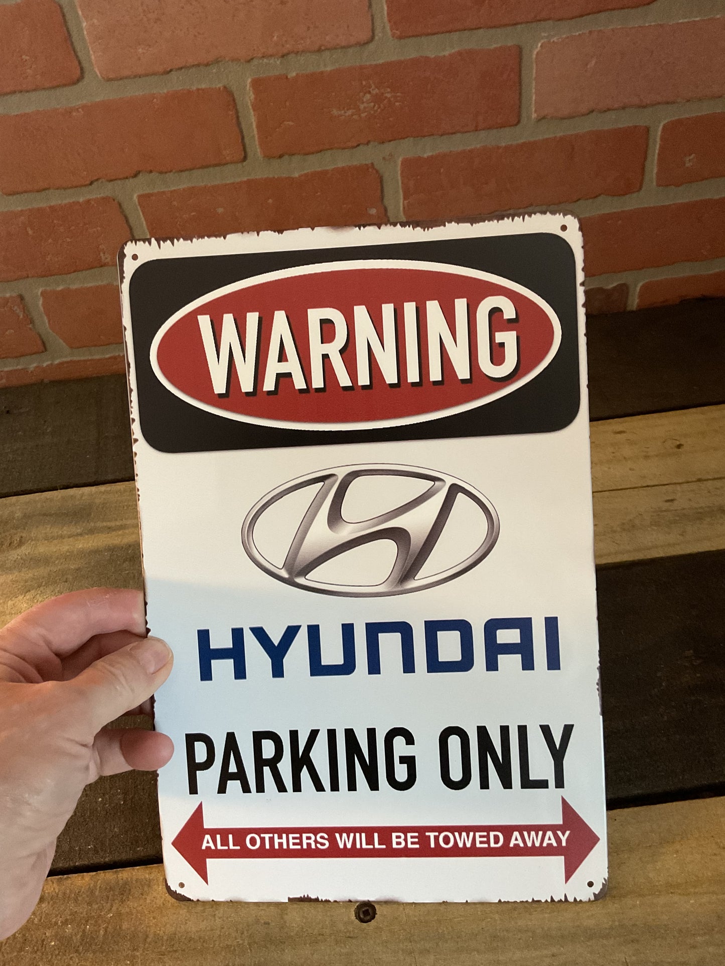 8"X 12" Vintage Patina Style WARNING "Hyundai Parking Only" Sign
