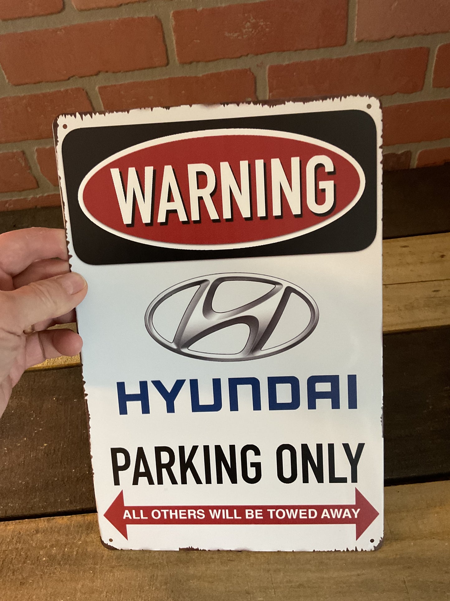 8"X 12" Vintage Patina Style WARNING "Hyundai Parking Only" Sign
