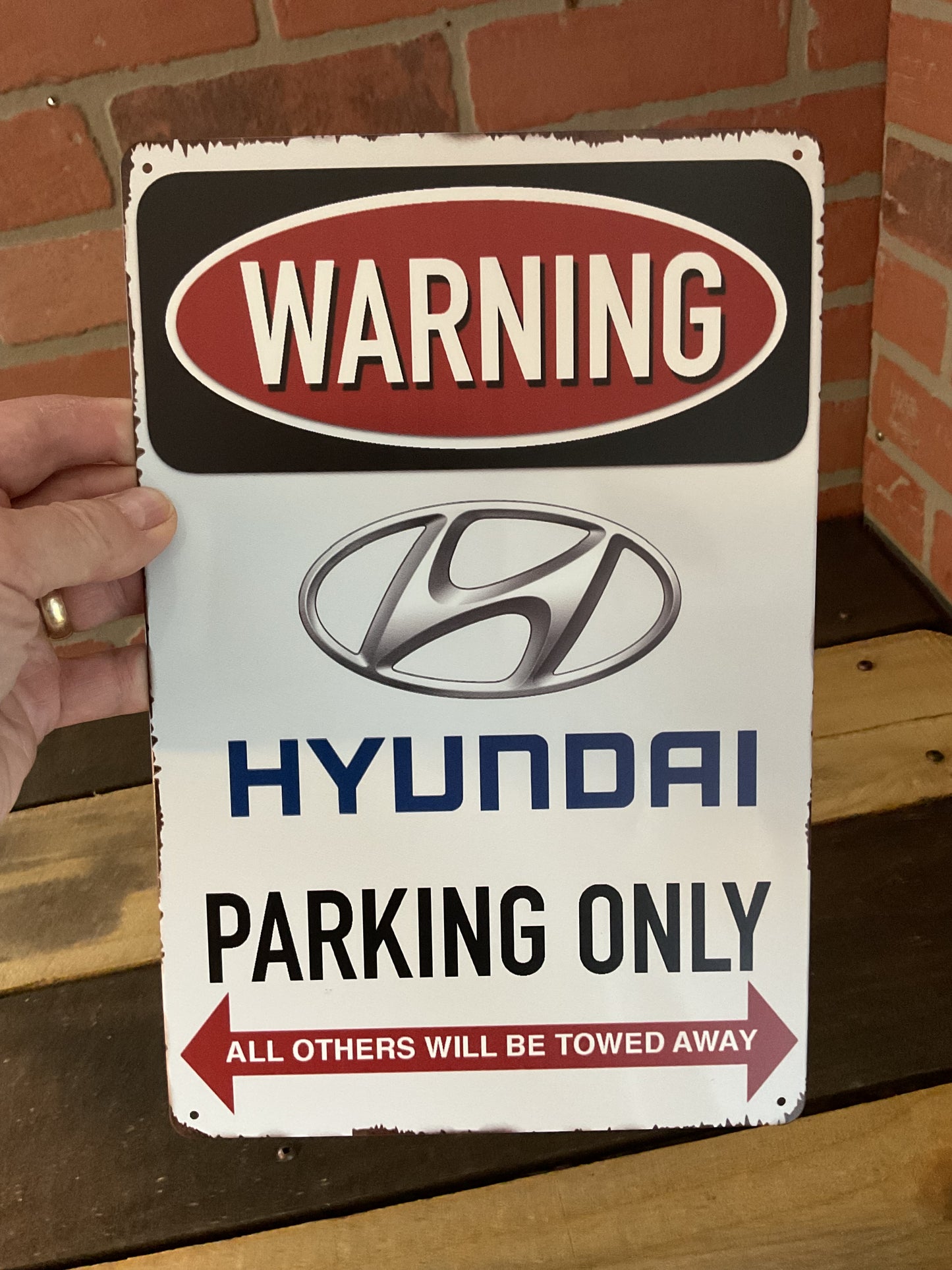 8"X 12" Vintage Patina Style WARNING "Hyundai Parking Only" Sign