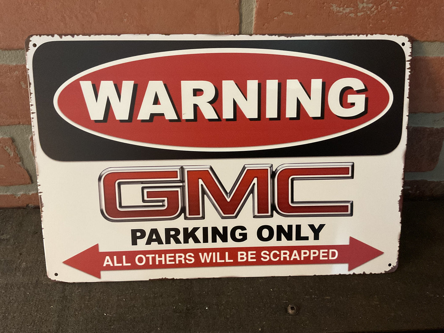 12"x8" Vintage Patina Style Warning "GMC Parking Only" Sign Only