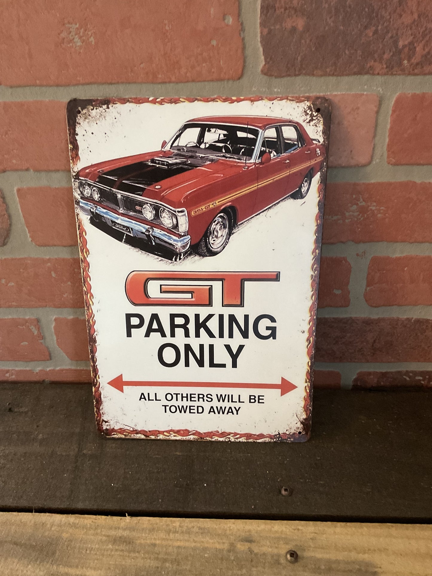 8"X12" Vintage Patina Style GT Parking Only Sign