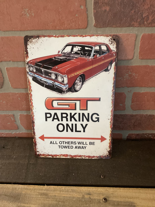8"X12" Vintage Patina Style GT Parking Only Sign