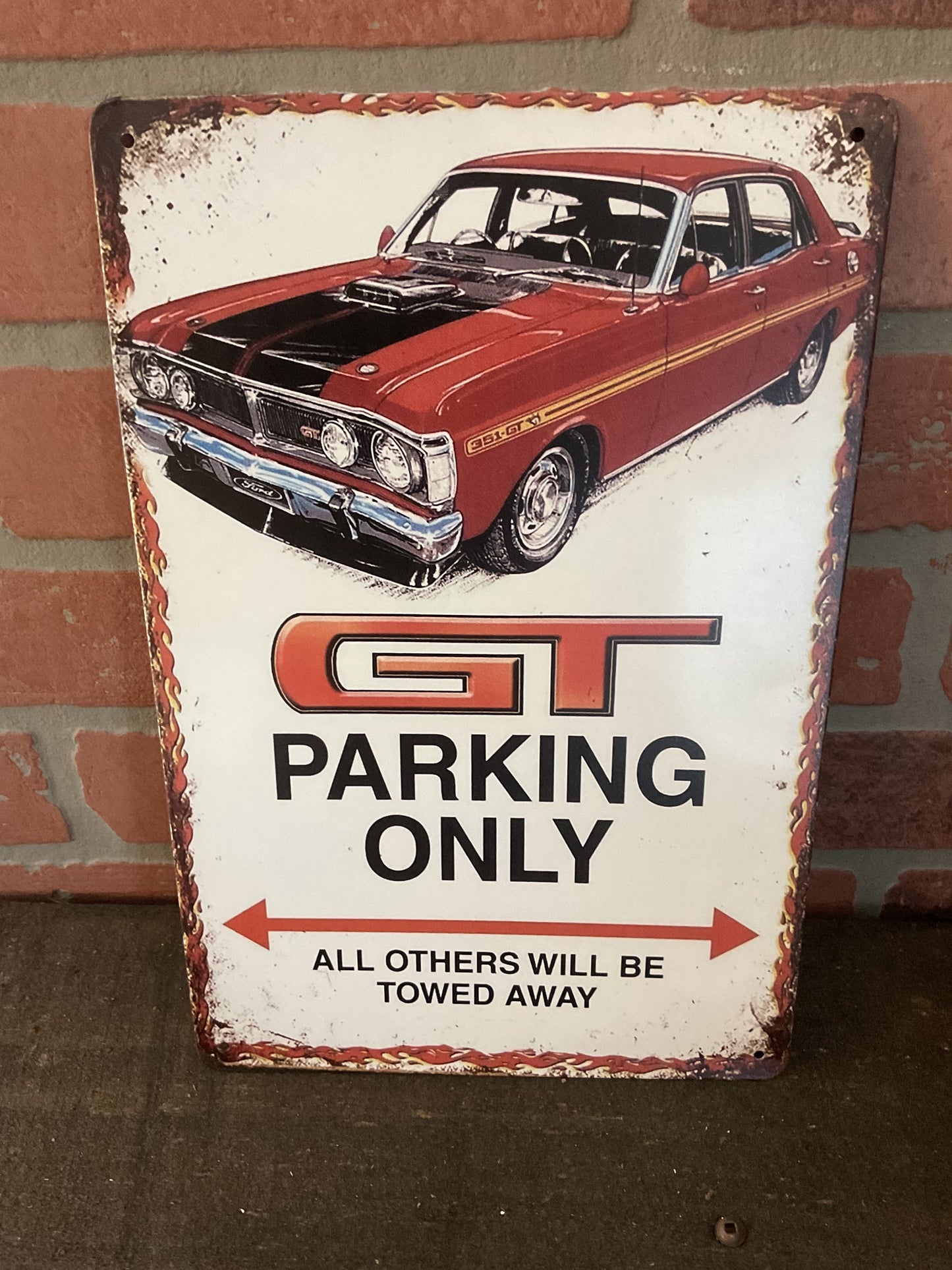 8"X12" Vintage Patina Style GT Parking Only Sign
