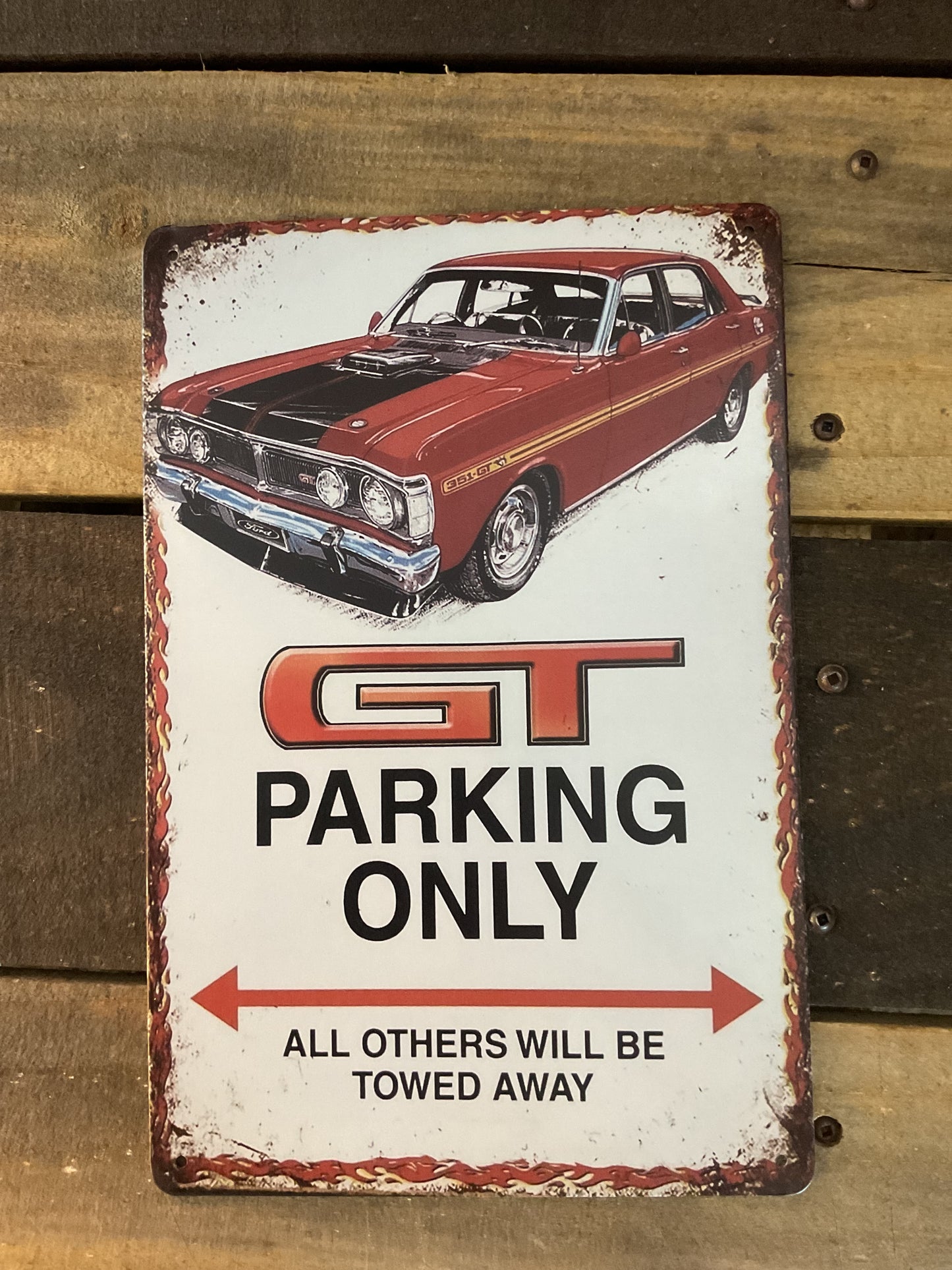 8"X12" Vintage Patina Style GT Parking Only Sign
